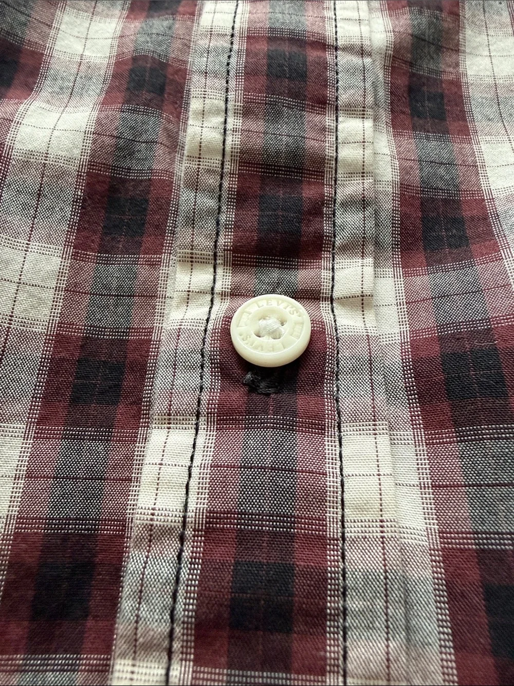 Levi's Black and White Plaid Button-Down Shirt